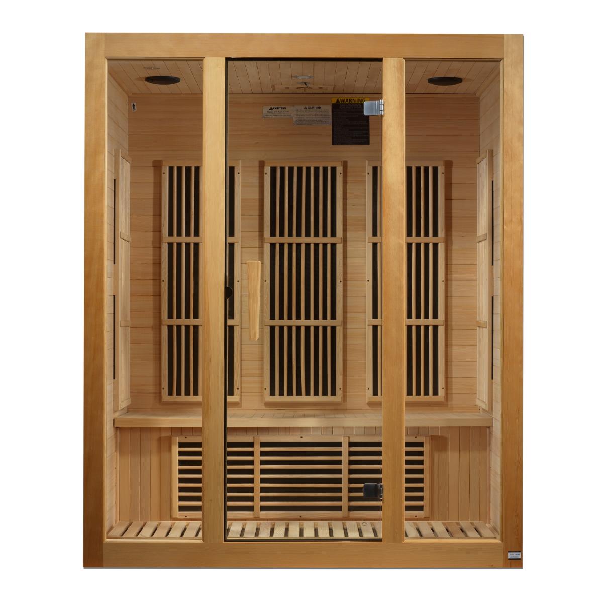 Golden Designs Maxxus Bellevue – 3 Person Low EMF Infrared Sauna