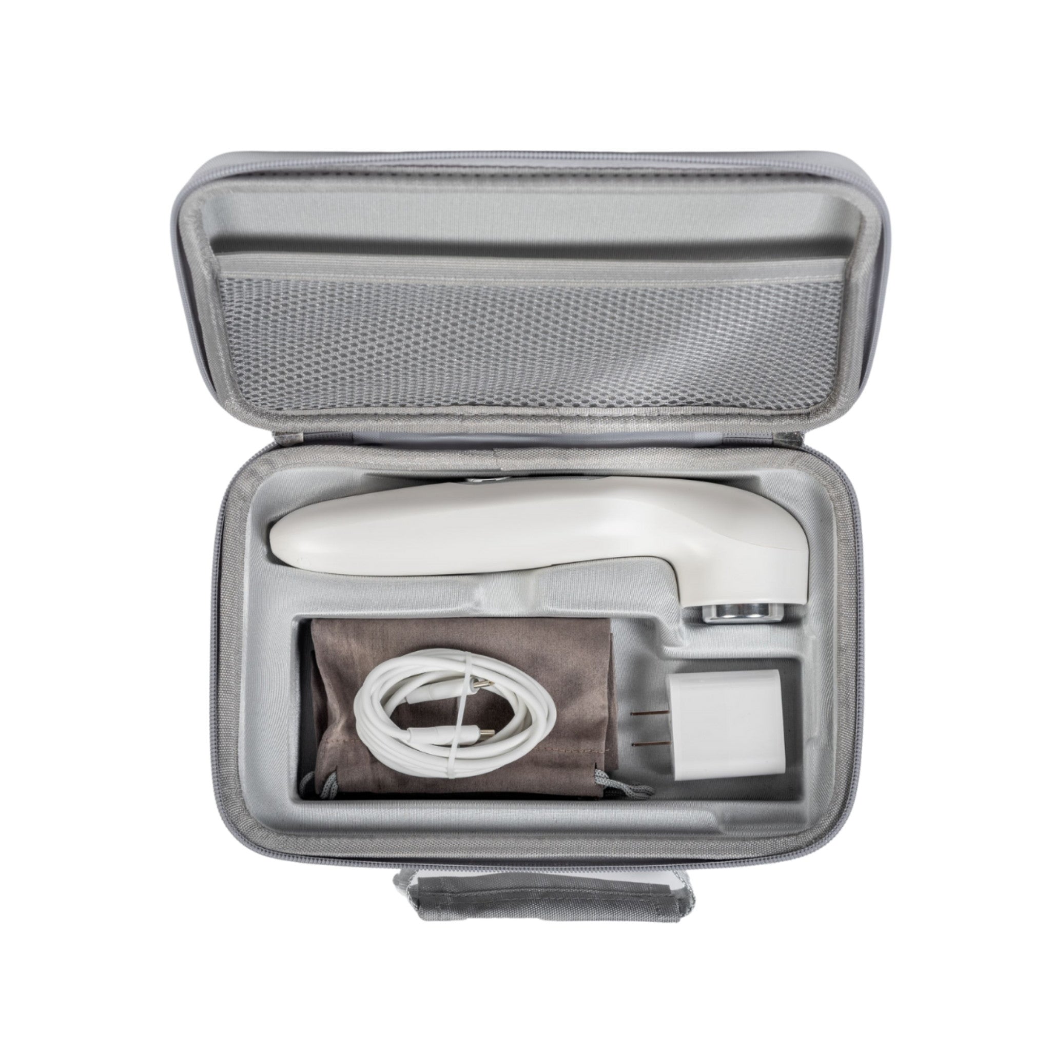 Oceanus America Lasonic Dual Therapy Ultrasound device with charging cable and accessories in gray carrying case