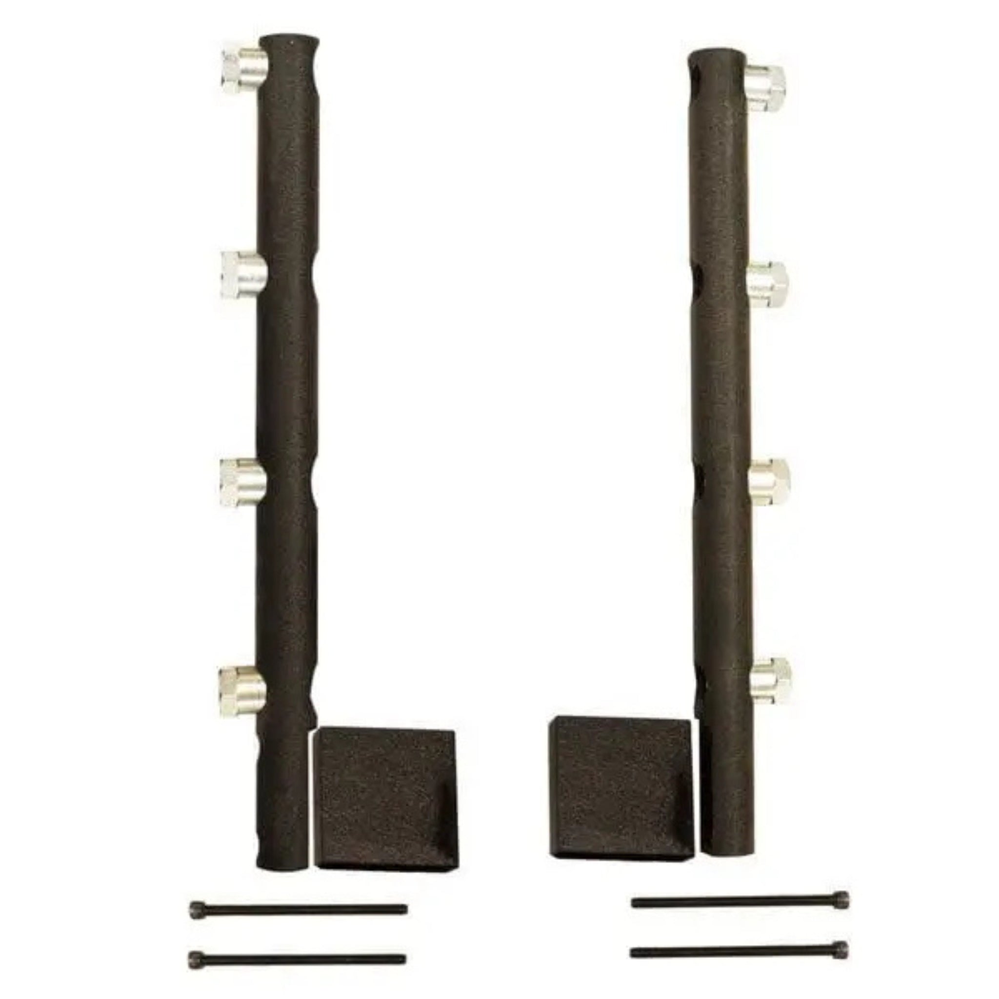 VersaClimber H/HP replacement parts kit, including side handles, brackets, and hardware screws, displayed on a clean white background for assembly or maintenance use