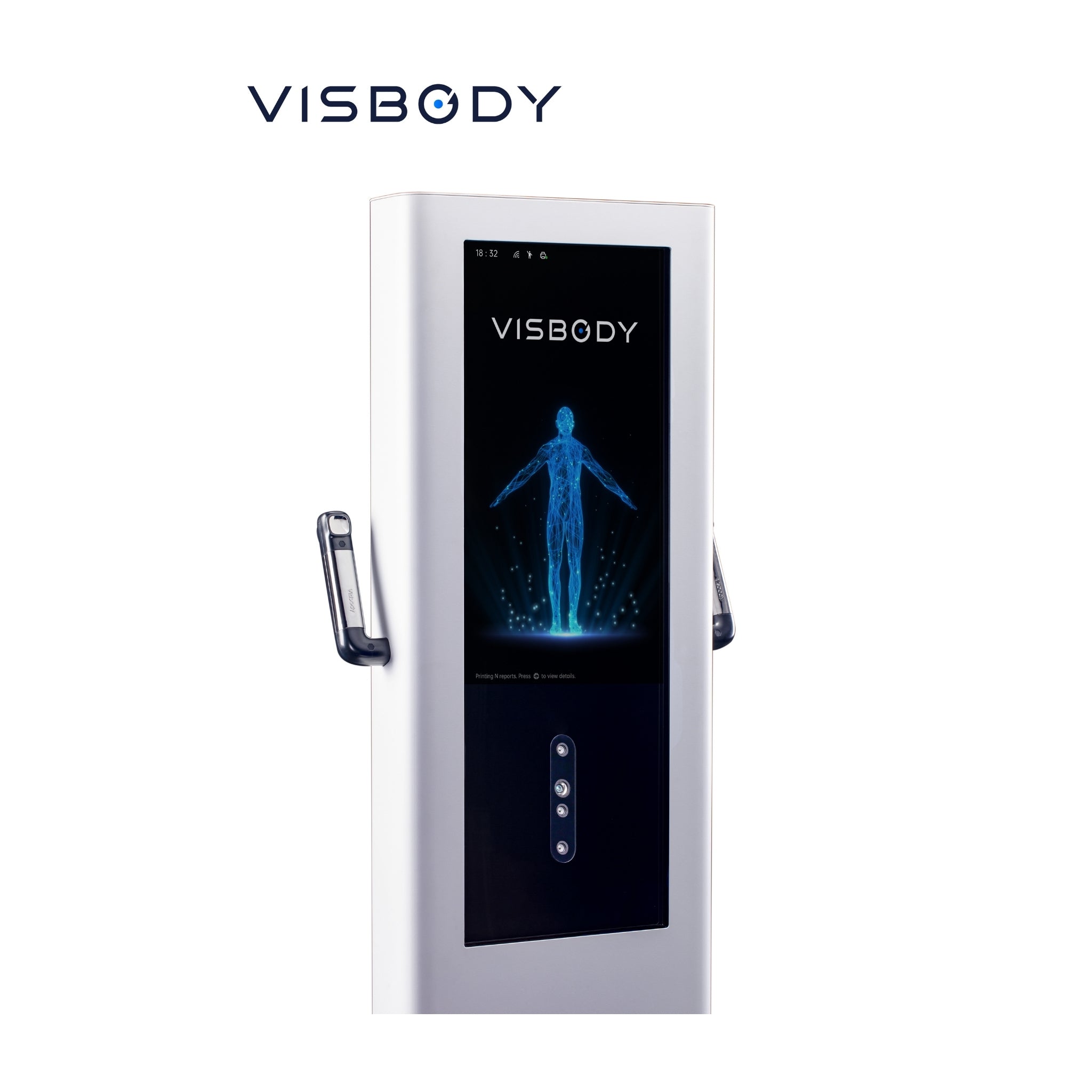 Visbody S30 advanced 3D body scanner and body composition analyzer machine on white background
