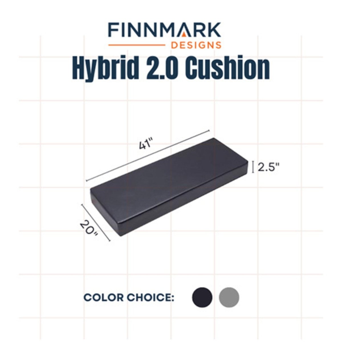 Finnmark FD-2 Sauna Cushion product layout with size chart and design details for two-person use.