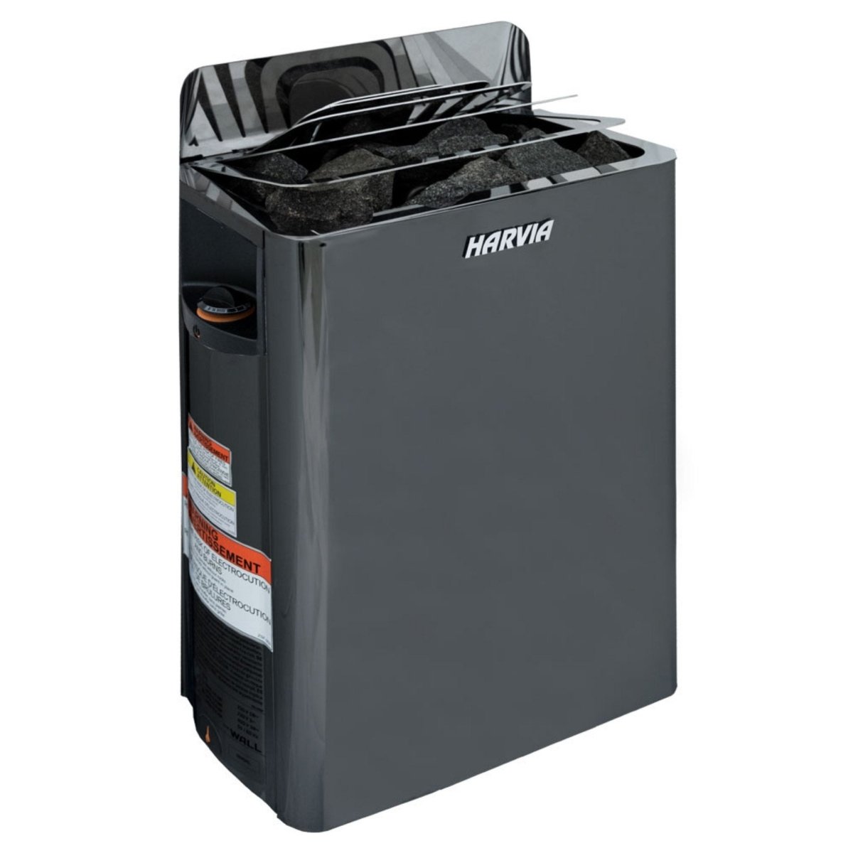 Harvia The Wall SW80 electric sauna heater on white background