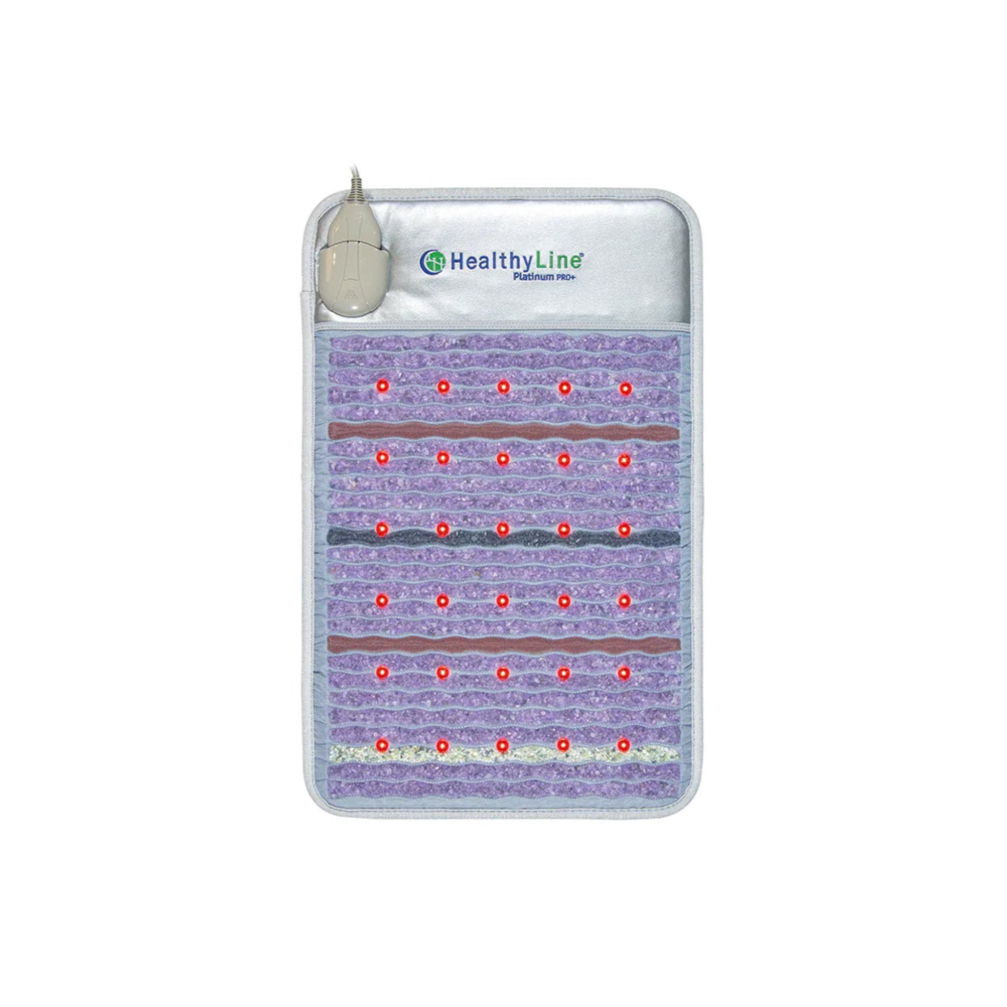 HealthyLine Platinum PEMF Far Infrared Heating Mat in compact design with gemstone and red light therapy