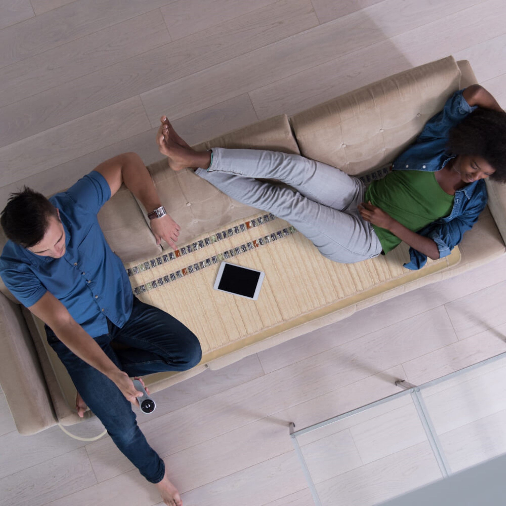 HealthyLine SOFT Series far infrared heating mat with natural gemstones for full-body relaxation and therapy