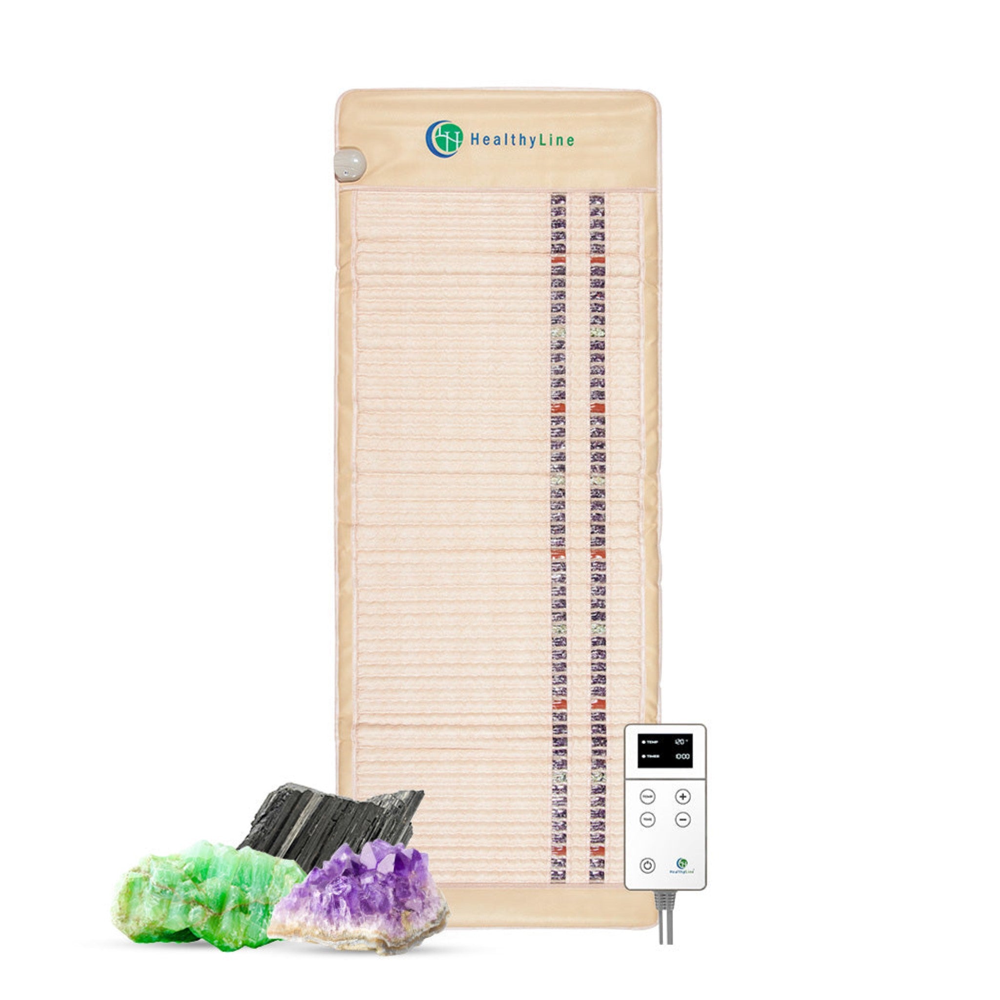 HealthyLine SOFT Series far infrared heating mat with natural gemstones for full-body relaxation and therapy