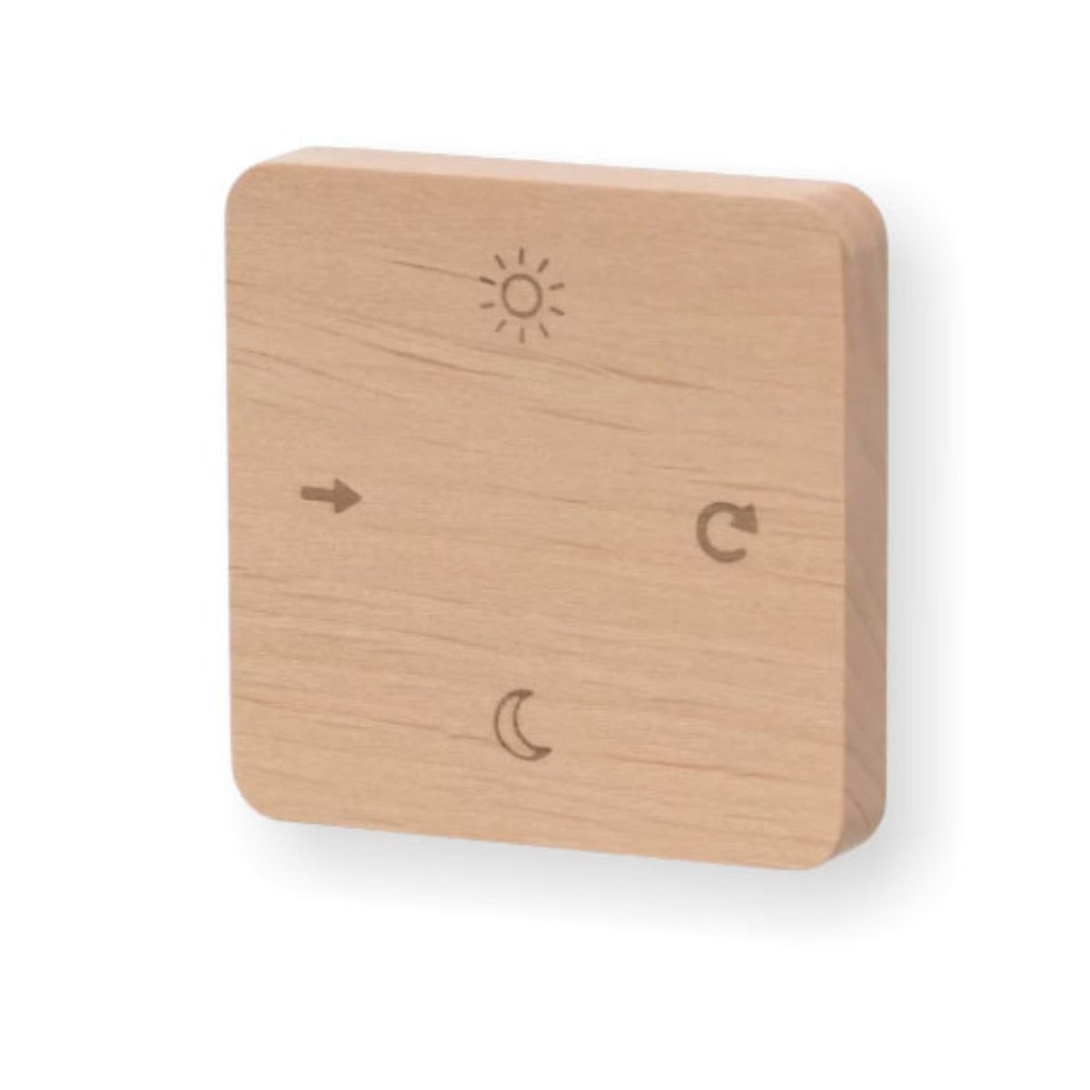 Leisurecraft 72-inch Lighting Set wooden touch control panel featuring engraved icons for light and color adjustment.