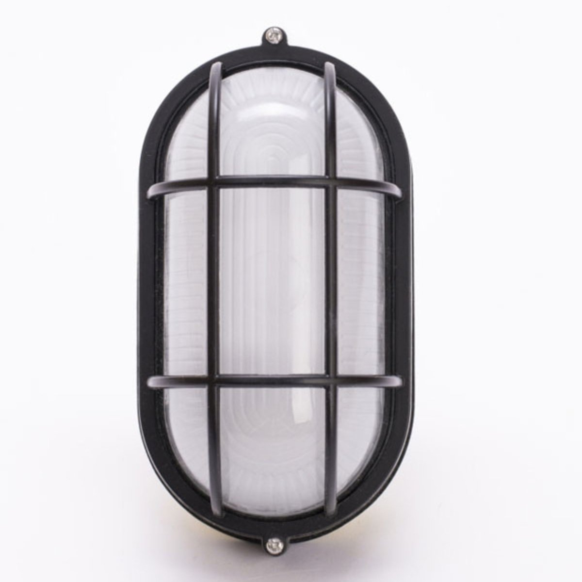 Leisurecraft Electric Sauna Light with black protective cage and frosted lens displayed on a white background.