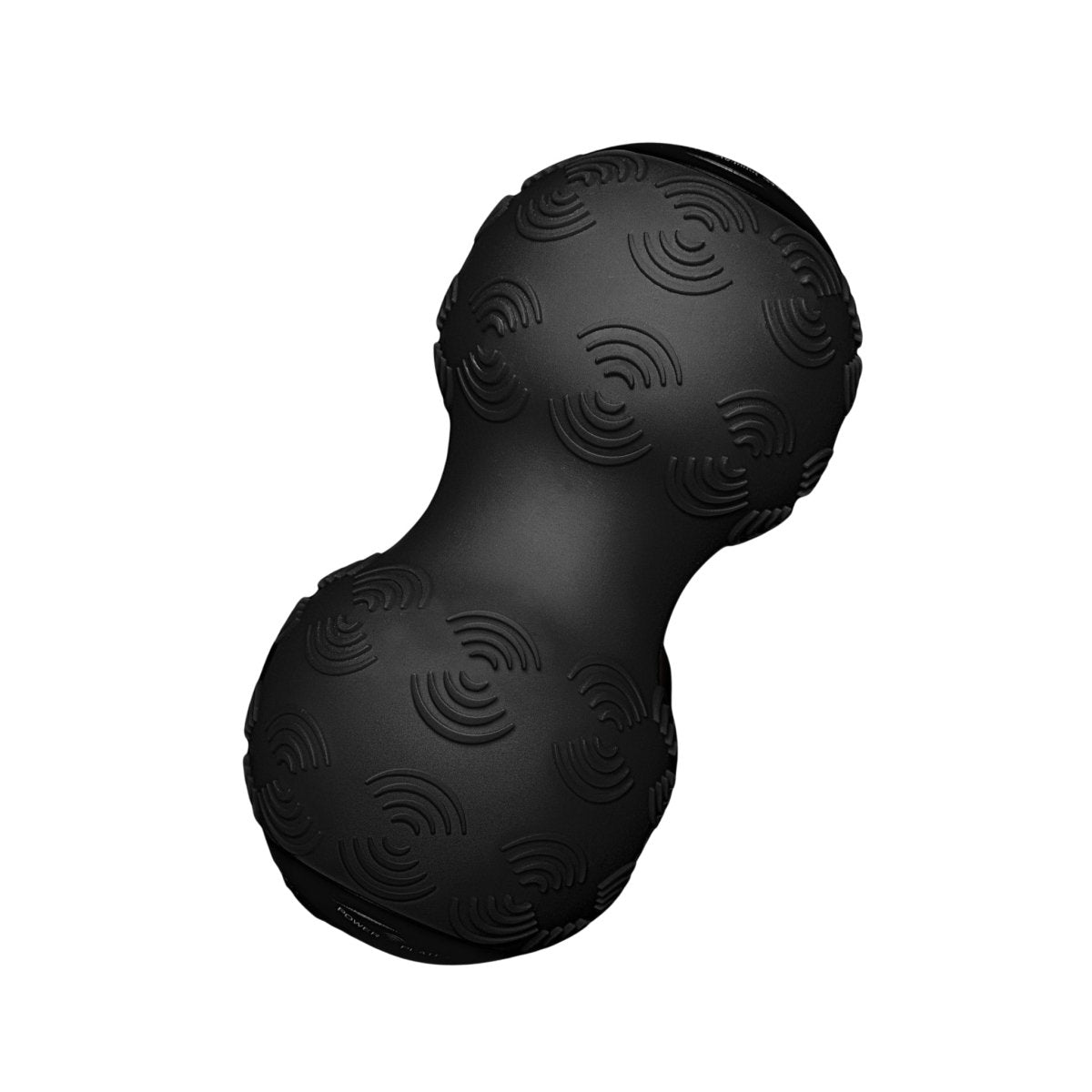 Close-up of Power Plate dual vibrating peanut massage ball with textured surface for deep tissue relief
