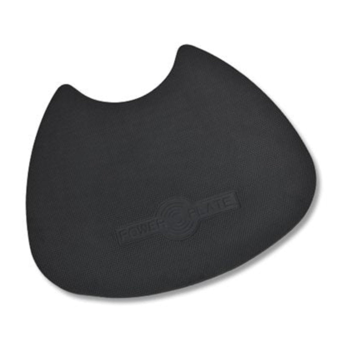 Power Plate black textured exercise mat designed for vibration platform workouts and joint comfort support