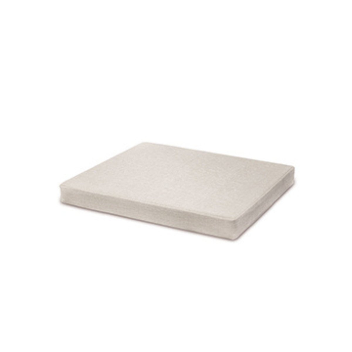 PROSAUNAS SaunaComfort sauna cushion in light beige fabric, shown from angled view.