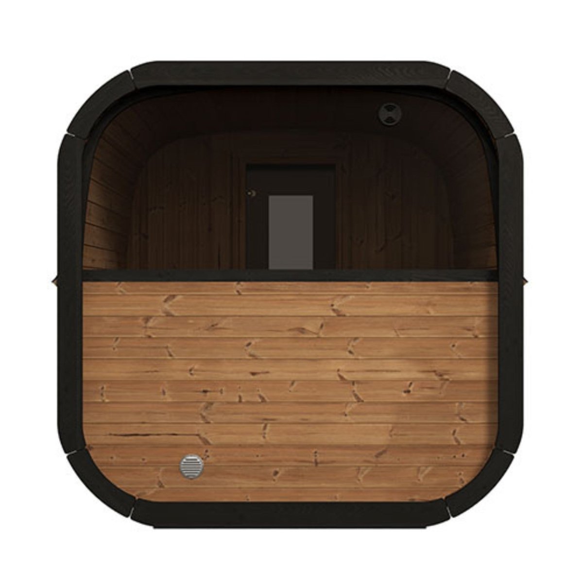 Saunalife CL12GCP wooden ceiling panel with rounded black frame.