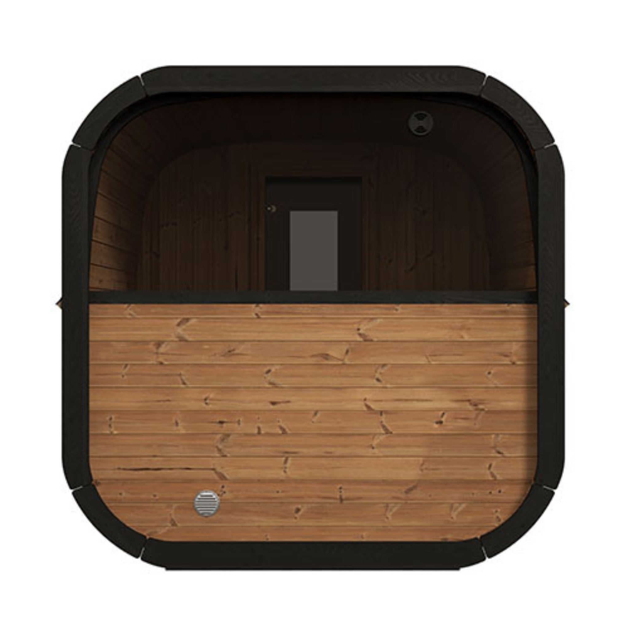 Saunalife CL12GCP wooden ceiling panel with rounded black frame.