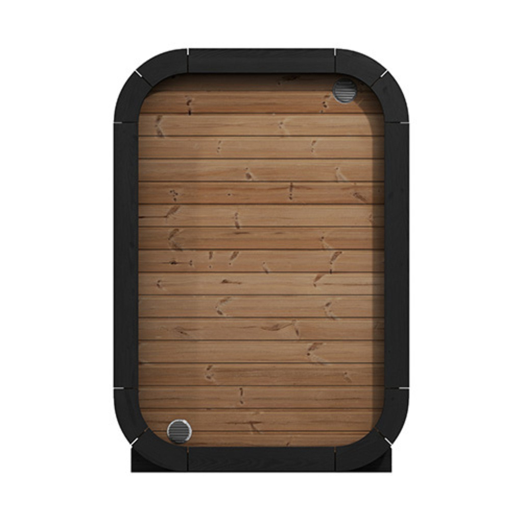 Saunalife CL3G wooden ceiling panel with rounded black frame.