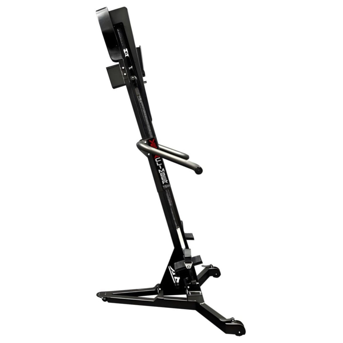 VersaClimber TS-M Magnetic vertical climbing machine with stackable base and portable battery system, built for space-efficient full-body zero-impact cardio training.