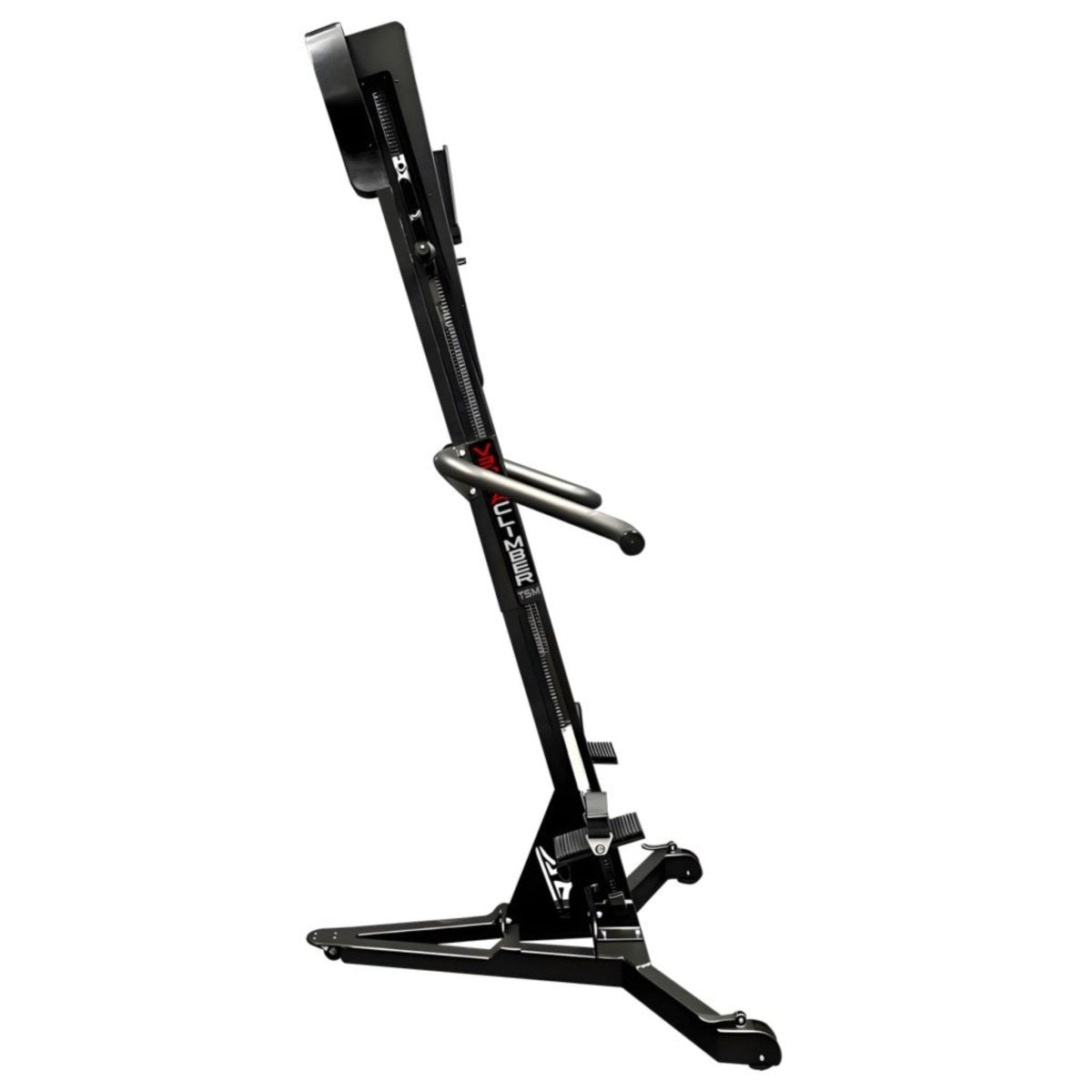 VersaClimber TS-M Magnetic with stackable base in sleek black finish, designed for space-saving vertical climbing and full-body zero-impact cardio training.