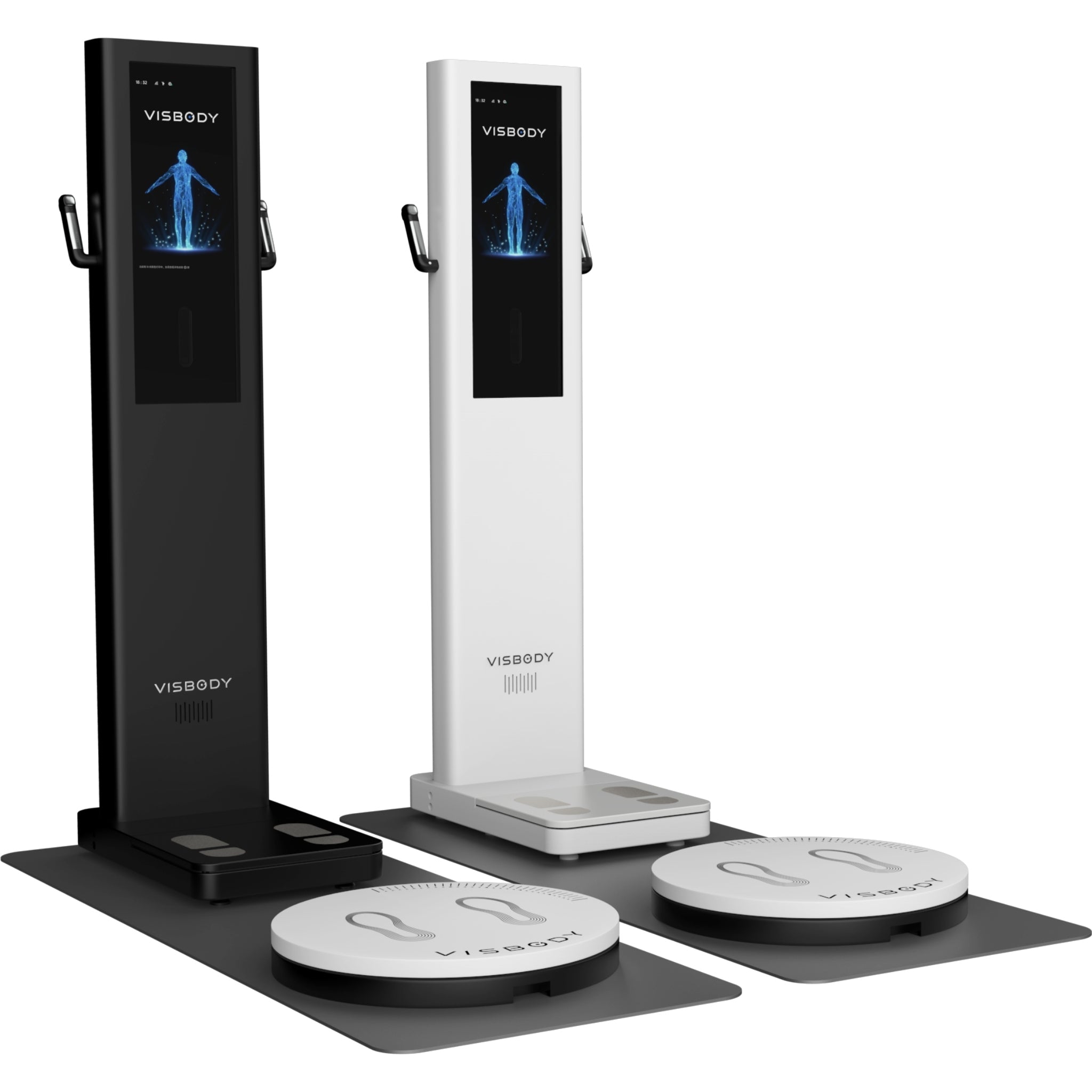 Visbody S30 3D body scanner in black and white models for body composition and health analysis