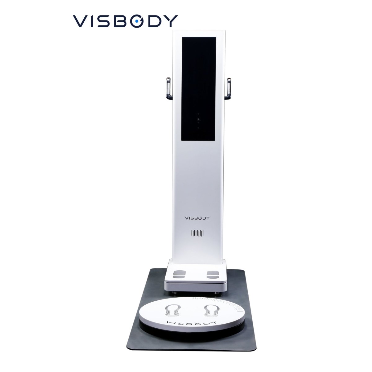 Visbody S30 advanced 3D body scanner with integrated scale platform on a white background