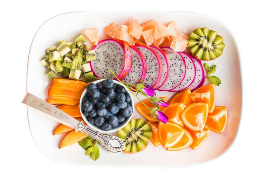 a variety of healthy foods on a plate supporting digestive health