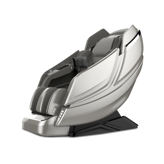 DIOS 1288 massage chair in modern gray finish with advanced 7D massage technology, displayed on a transparent background for professional product showcase