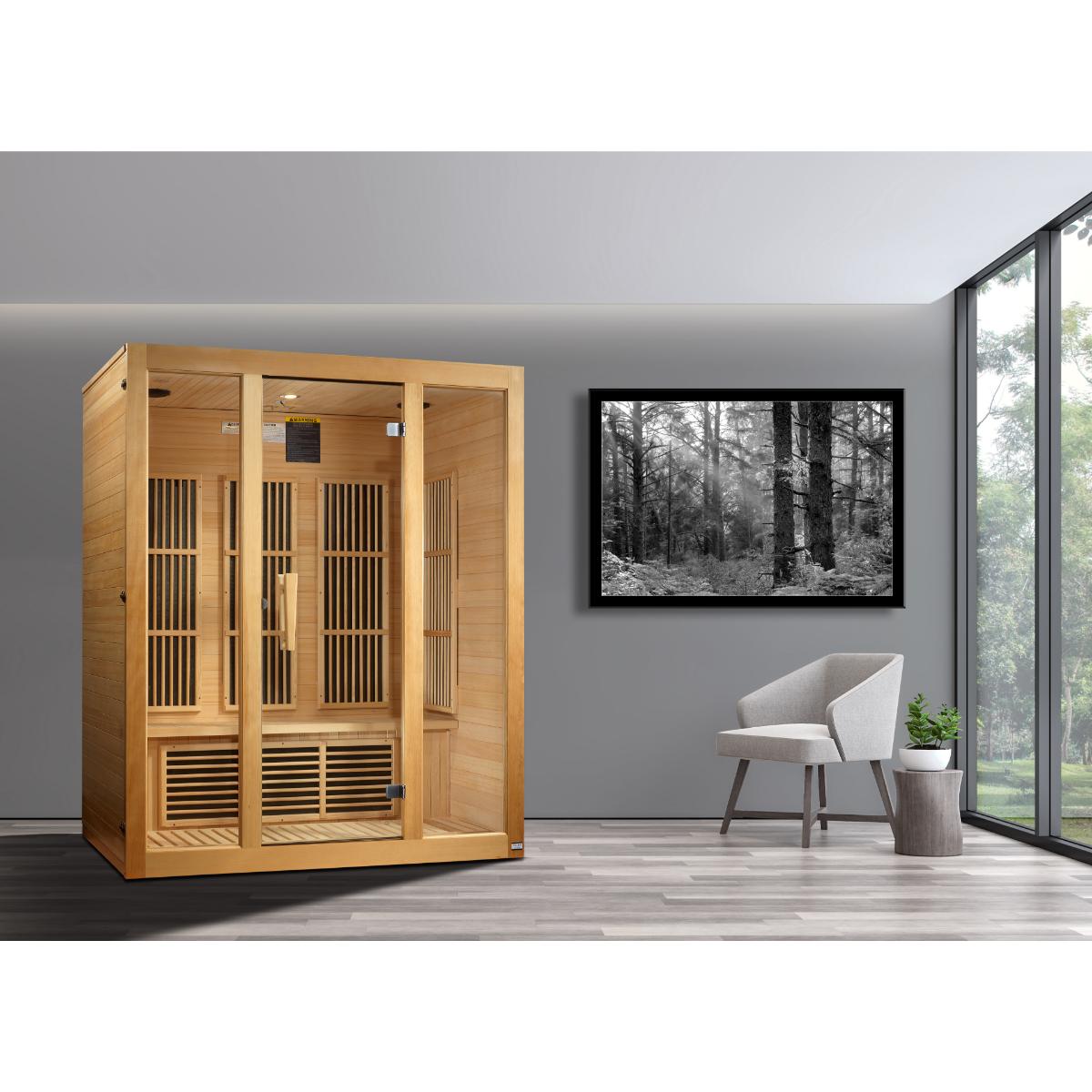 Golden Designs Maxxus Bellevue – 3 Person Low EMF Infrared Sauna