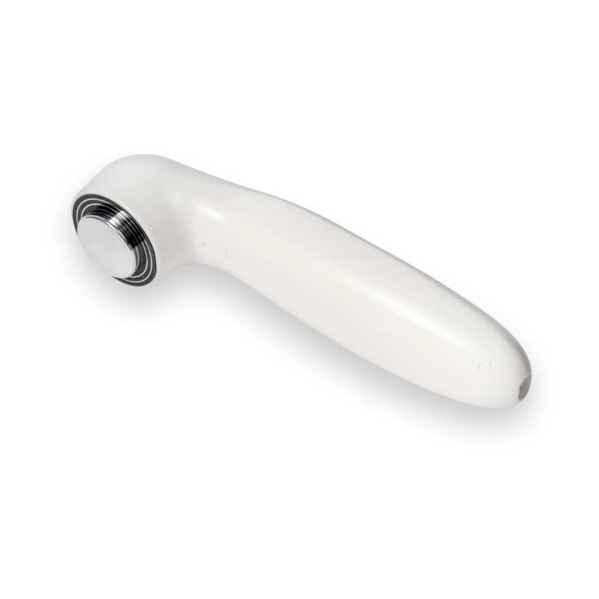 Angled view of Oceanus America Stimsonic Dual Therapy Ultrasound device treatment head with metal applicator