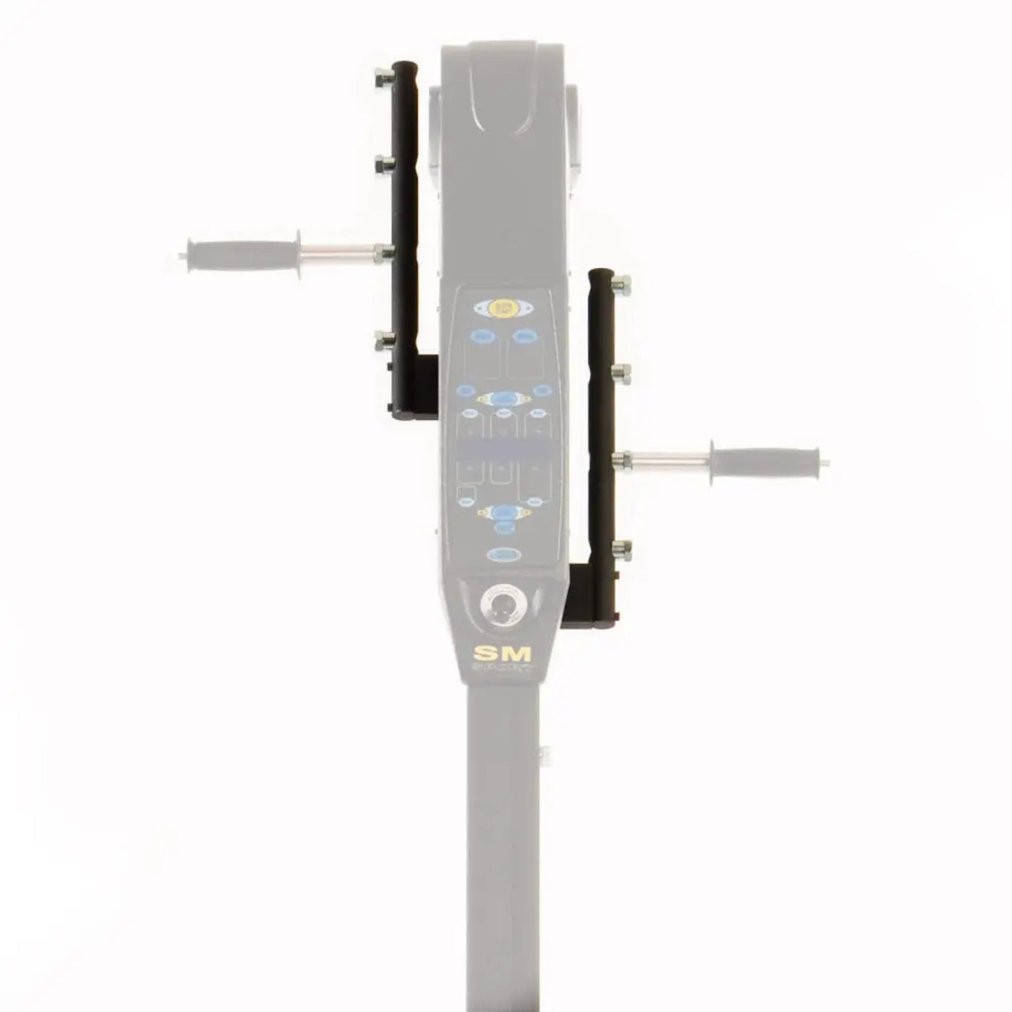VersaClimber H/HP vertical climbing machine digital control console, featuring resistance settings, workout metrics, and ergonomic handles, displayed on a clean white background