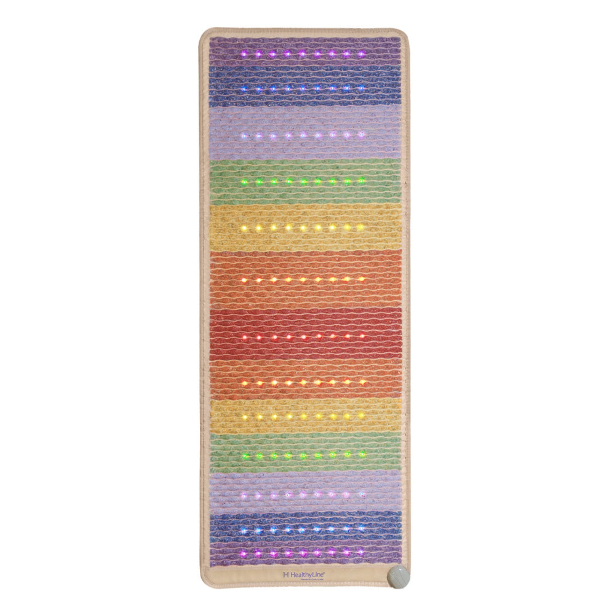 HealthyLine Rainbow Chakra Mat 7428 PEMF Far Infrared Heating Mat with seven chakra gemstones and colorful light therapy