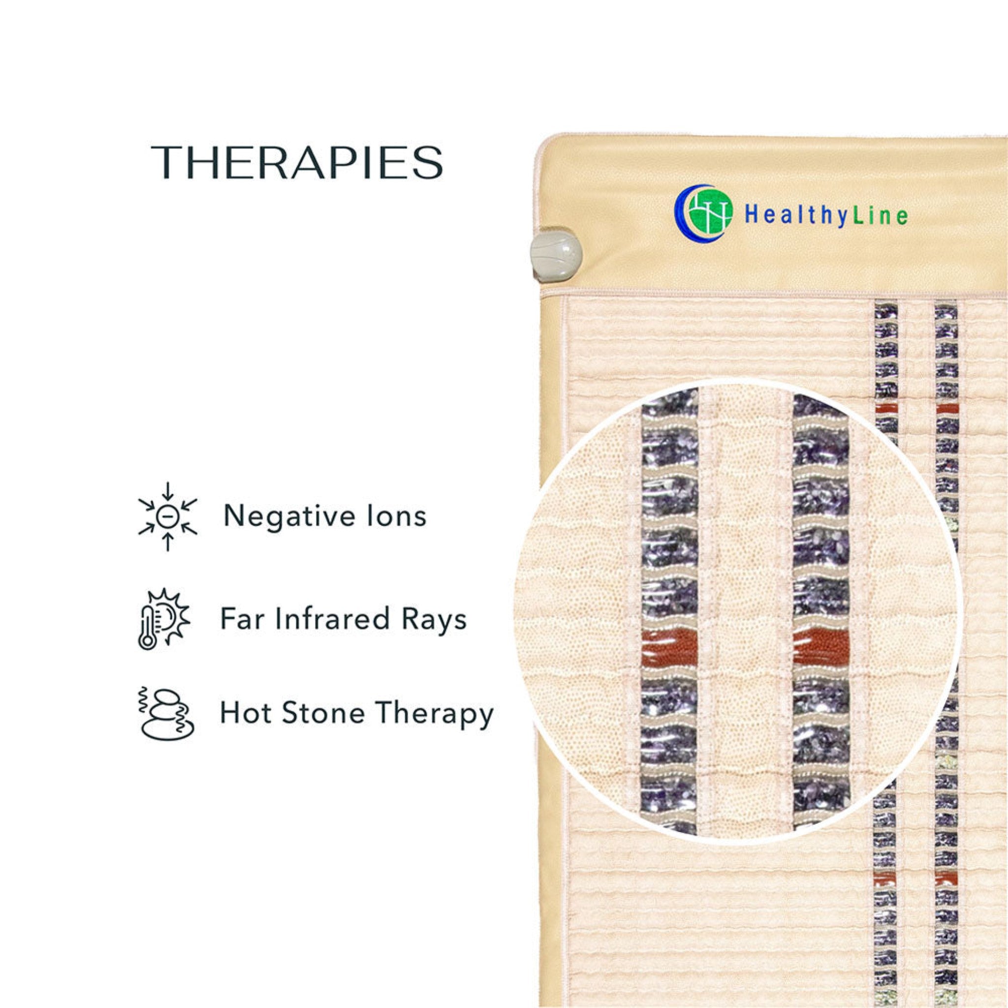HealthyLine SOFT Series far infrared heating mat with natural gemstones for full-body relaxation and therapy