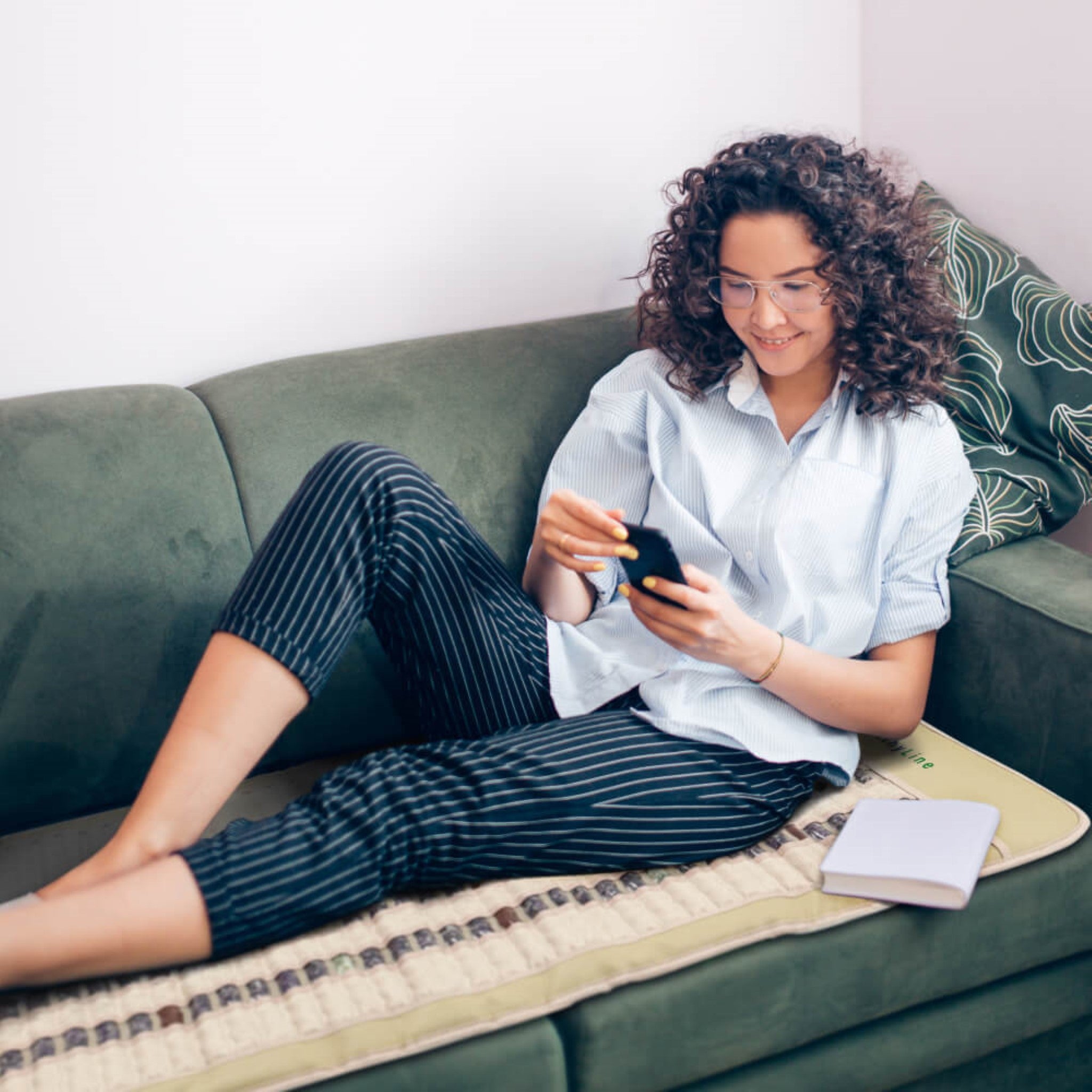 HealthyLine SOFT Series far infrared heating mat with natural gemstones for full-body relaxation and therapy