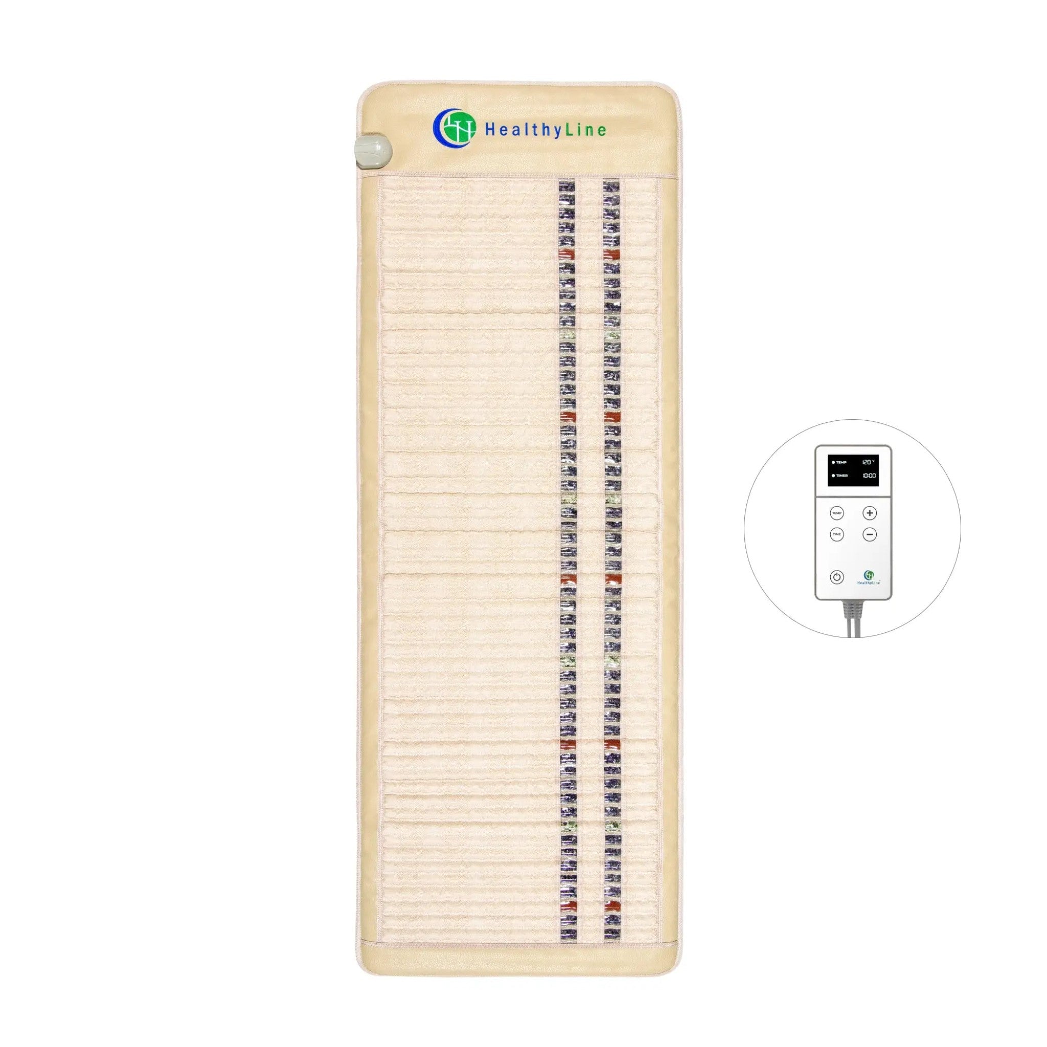 HealthyLine SOFT Series far infrared heating mat with natural gemstones for full-body relaxation and therapy