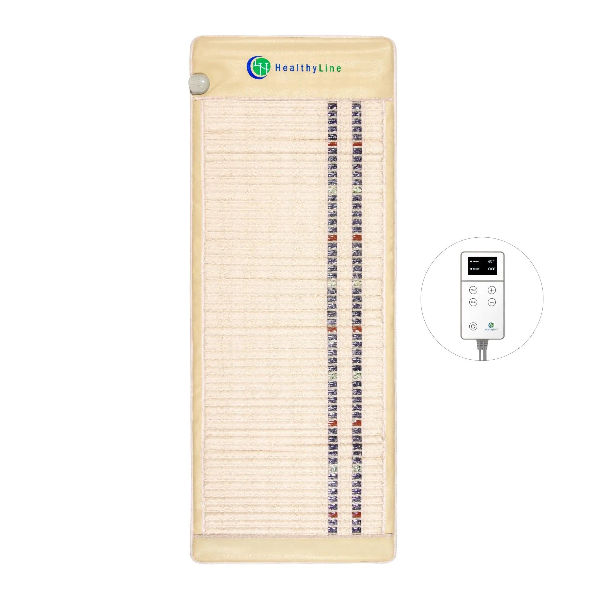 HealthyLine SOFT Series far infrared heating mat with natural gemstones for full-body relaxation and therapy