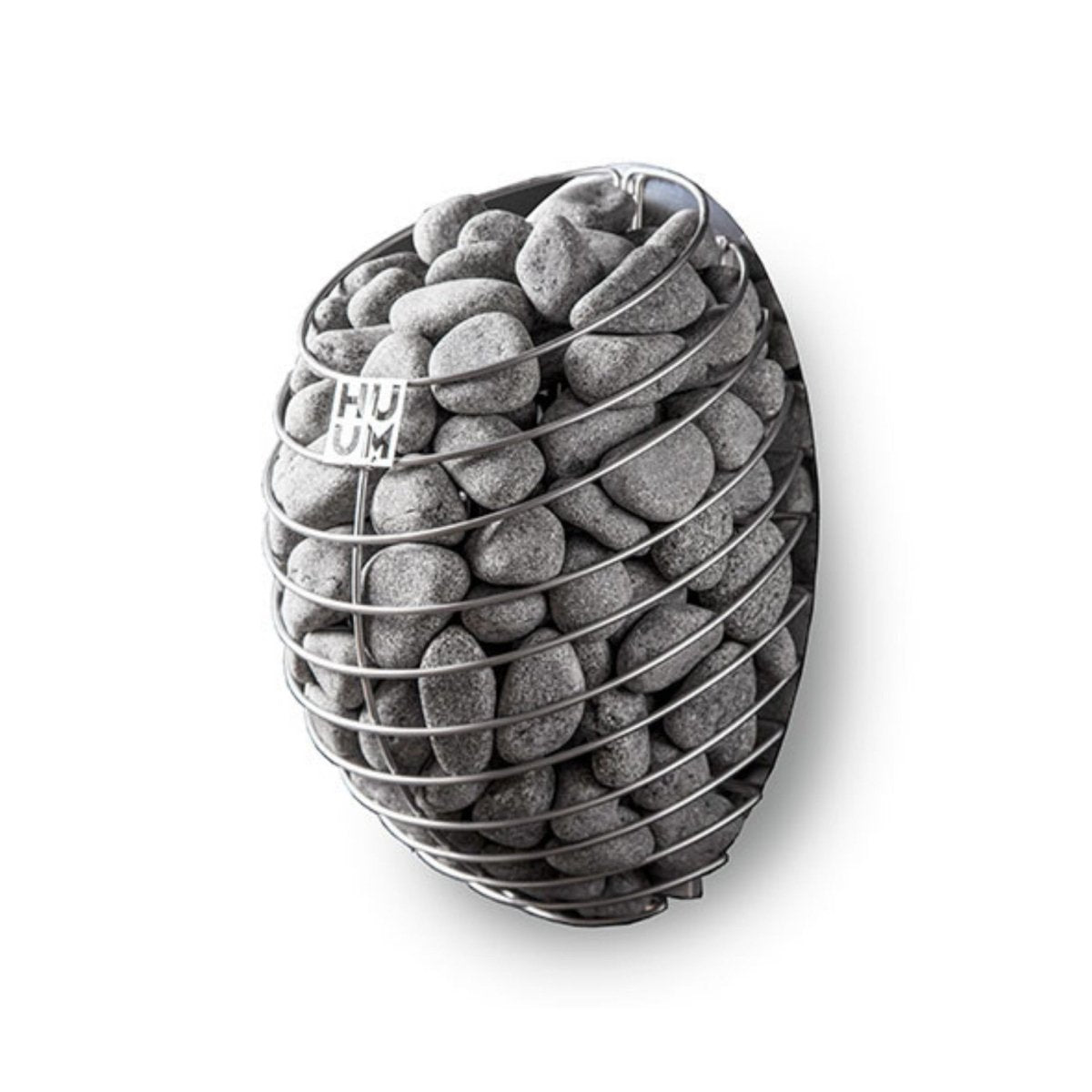 HUUM DROP 6 electric sauna heater with oval stone-filled design.