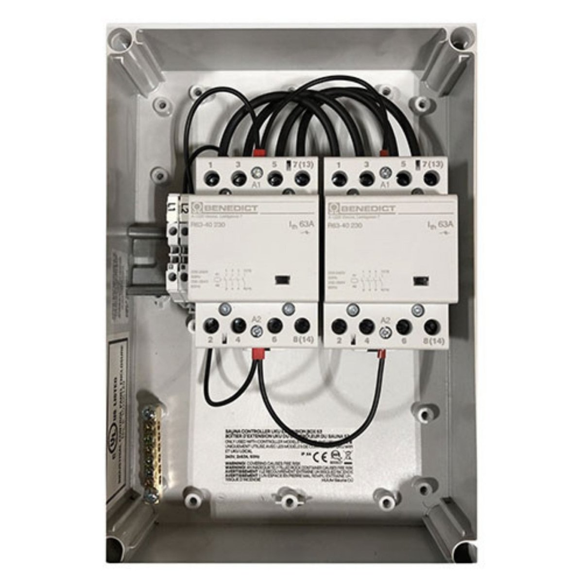 HUUM UKU Ext Box sauna control extension box internal wiring detail