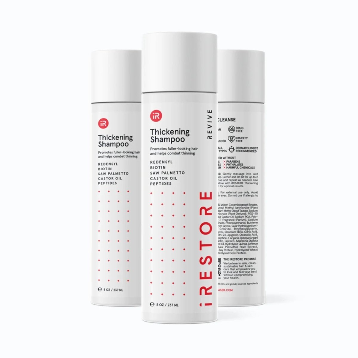 iRestore Anti-Thinning Shampoo three-bottle pack for long-term hair care