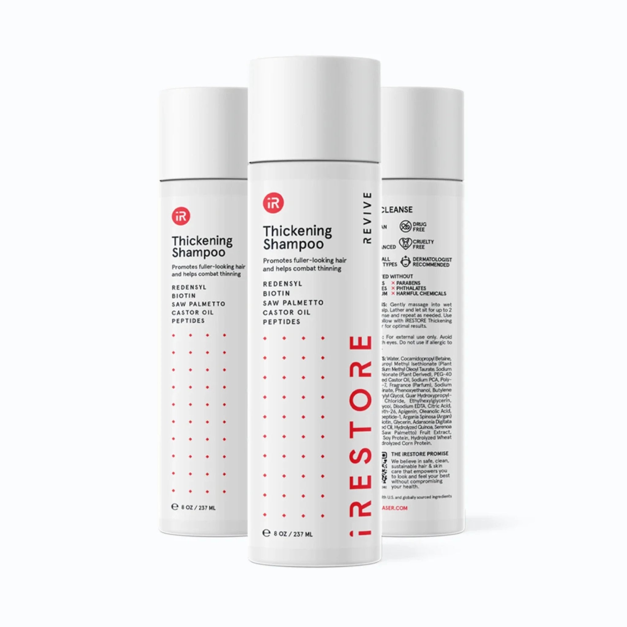 iRestore Anti-Thinning Shampoo three-bottle pack for long-term hair care