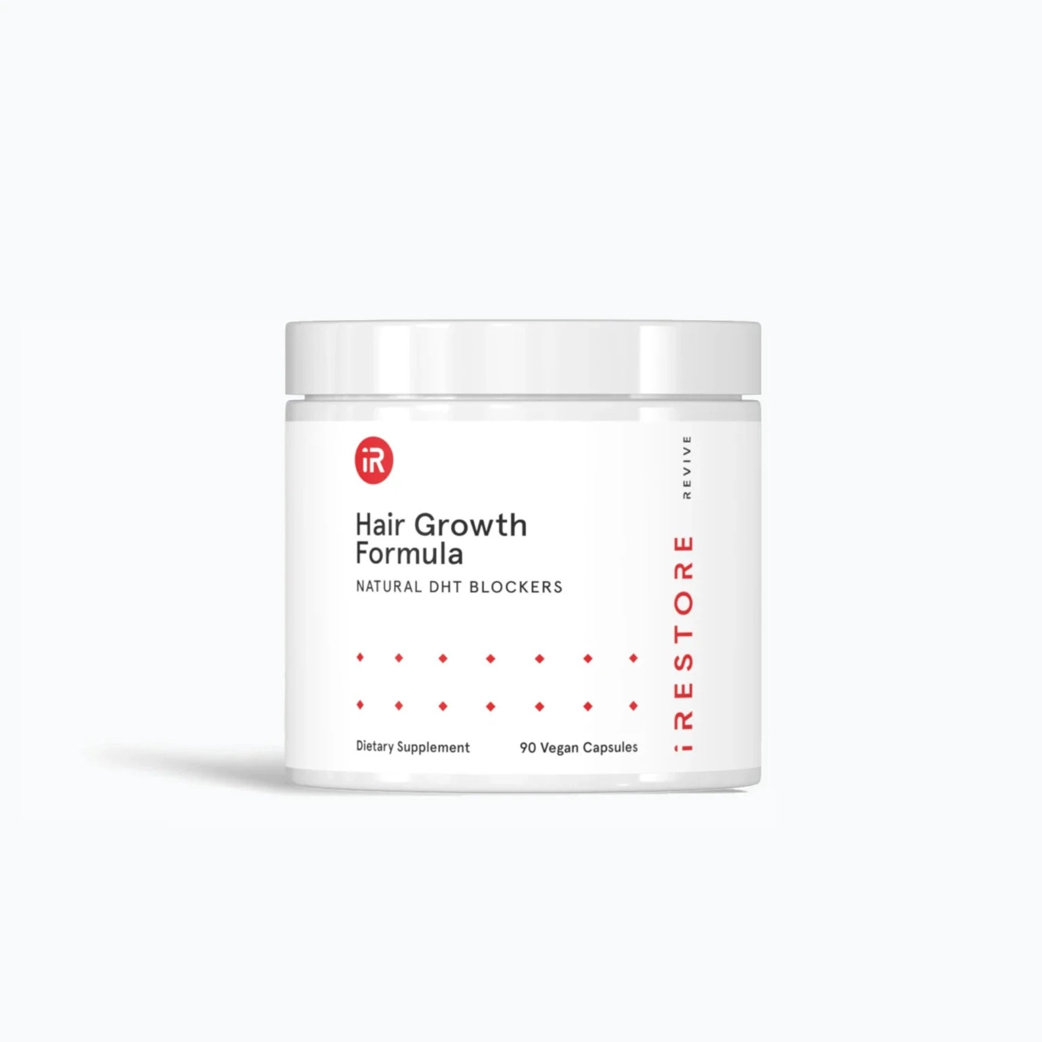 iRestore Hair Growth Formula supplement jar for supporting healthy hair regrowth