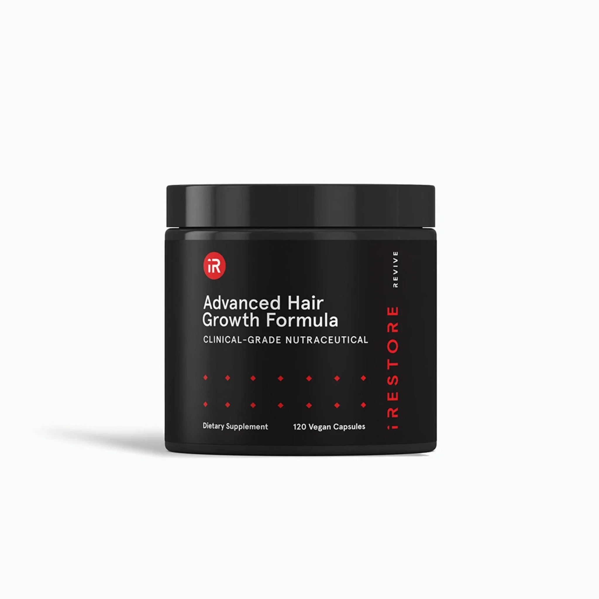 iRestore Revive Advanced Hair Growth Formula supplement jar for hair regrowth