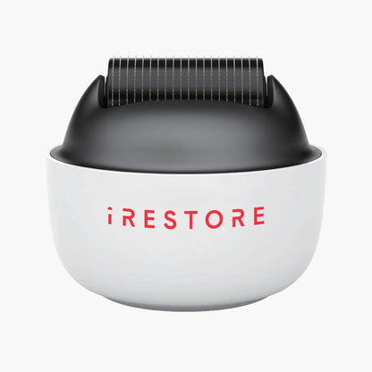iRestore scalp massager device designed to stimulate circulation and relax scalp