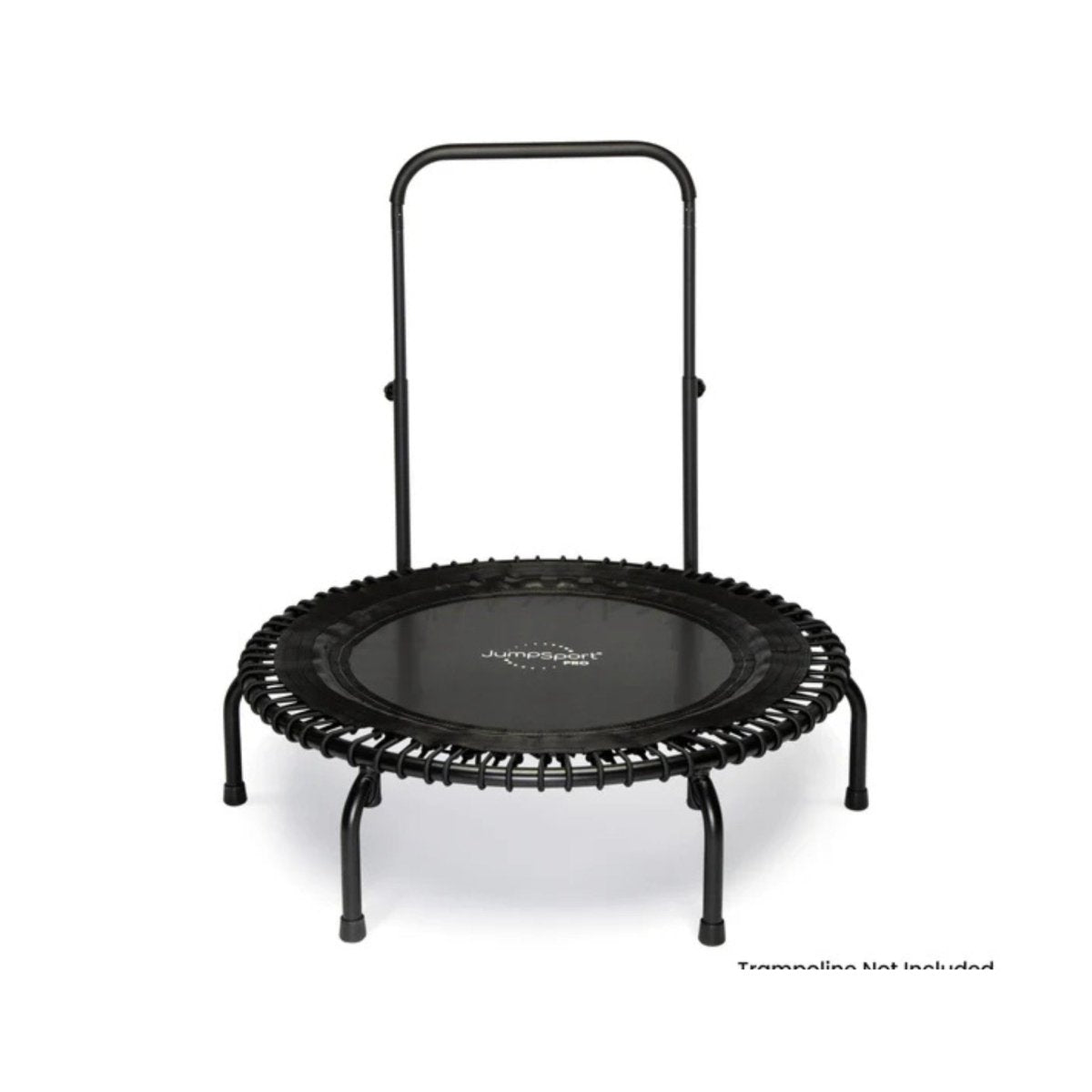 Jumpsport fitness trampoline with handlebar for balance and safe workouts