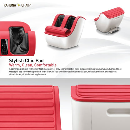 Woman using Kahuna 888 foot and calf massager outdoors for recovery