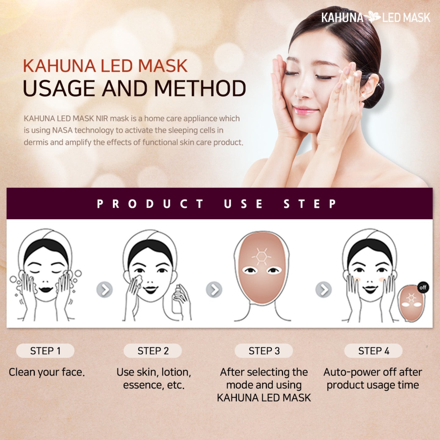 Kahuna LED mask clinical test results showing proven skin improvement