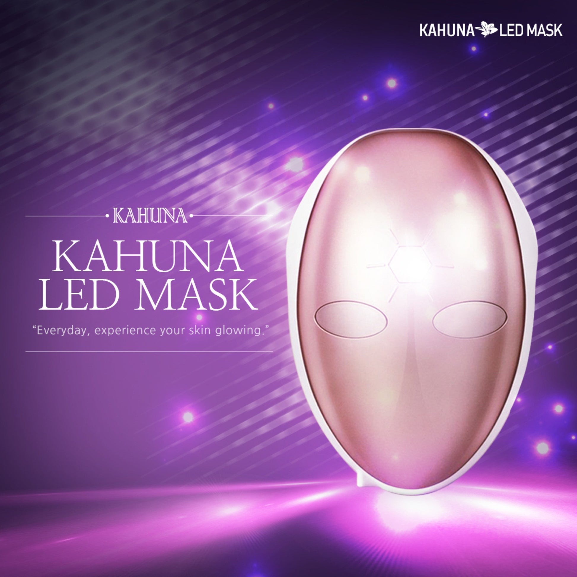 Kahuna LED mask displayed with natural theme for gentle skincare