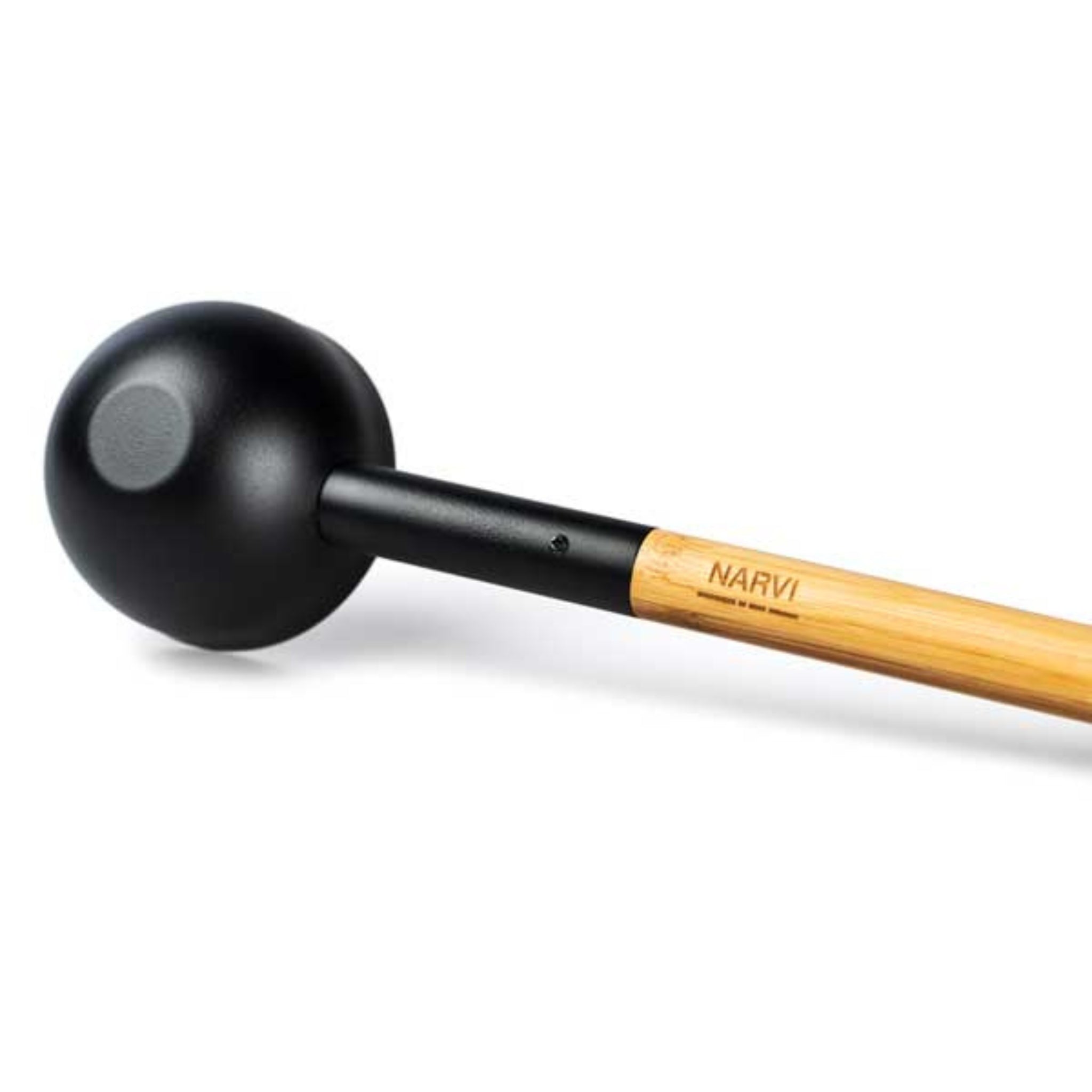 Leisurecraft Narvi Black Sauna Ladle with matte black scoop and natural wooden handle displayed on a white background.