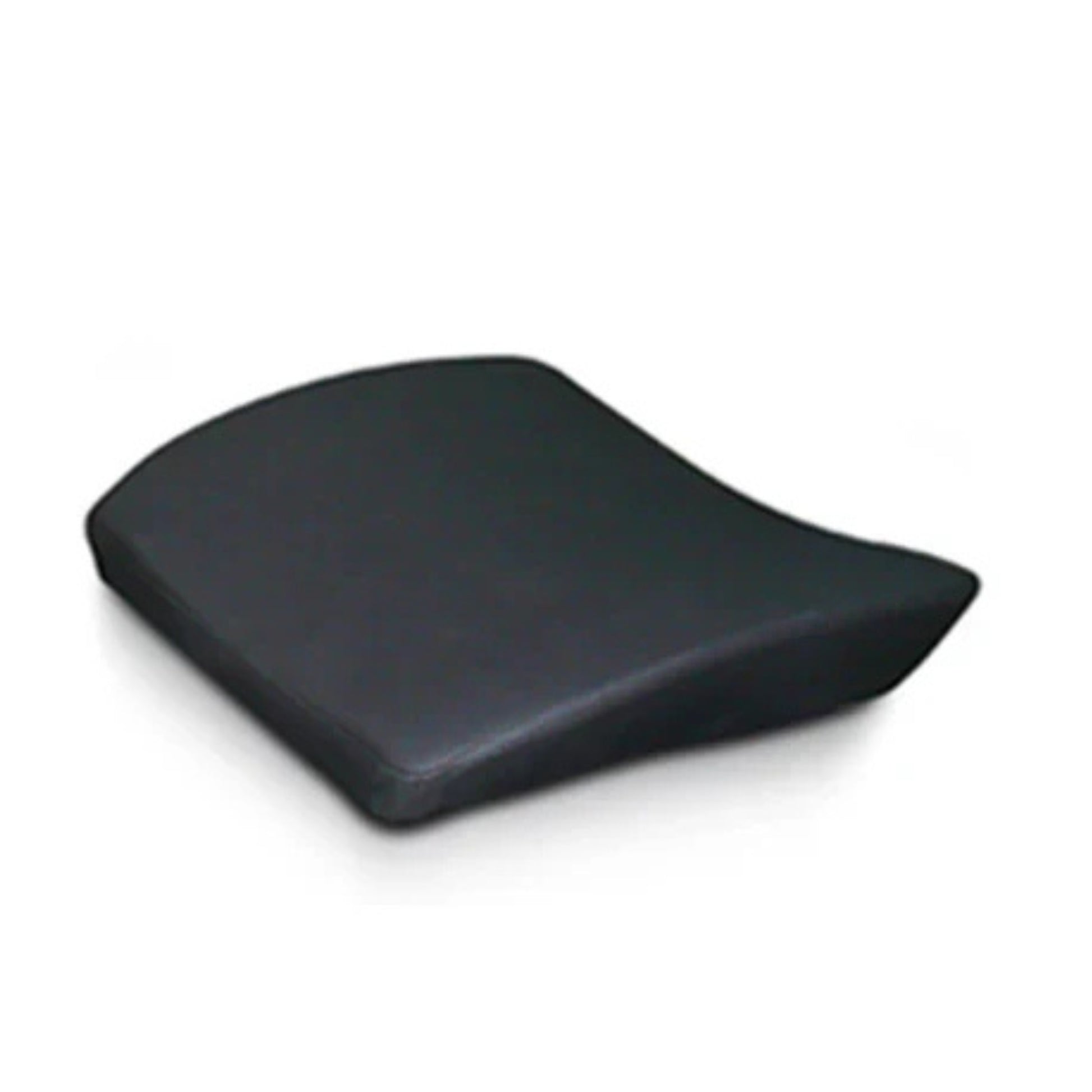 Power Plate curved black lumbar support cushion for enhanced posture alignment and lower back relief during vibration training