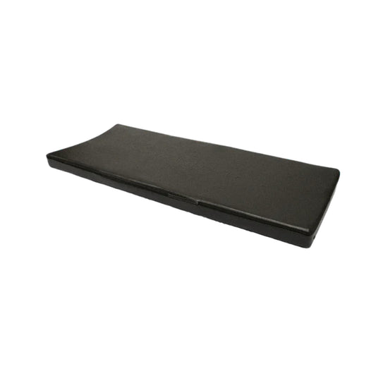 Curved black support cushion for Power Plate vibration machines providing ergonomic comfort and joint support during training