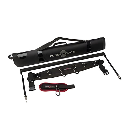 Power Plate Pro Cable Kit with resistance belt, adjustable harness, and carry case for functional vibration training workouts