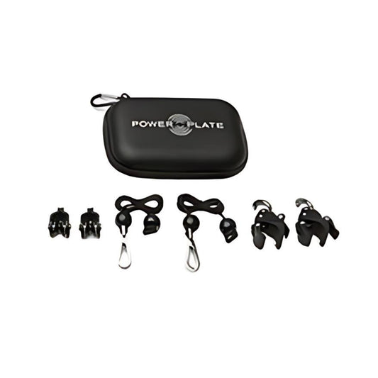 .Power Plate Pulse massage gun replacement attachment kit with multiple head types and portable carrying case for targeted muscle recovery