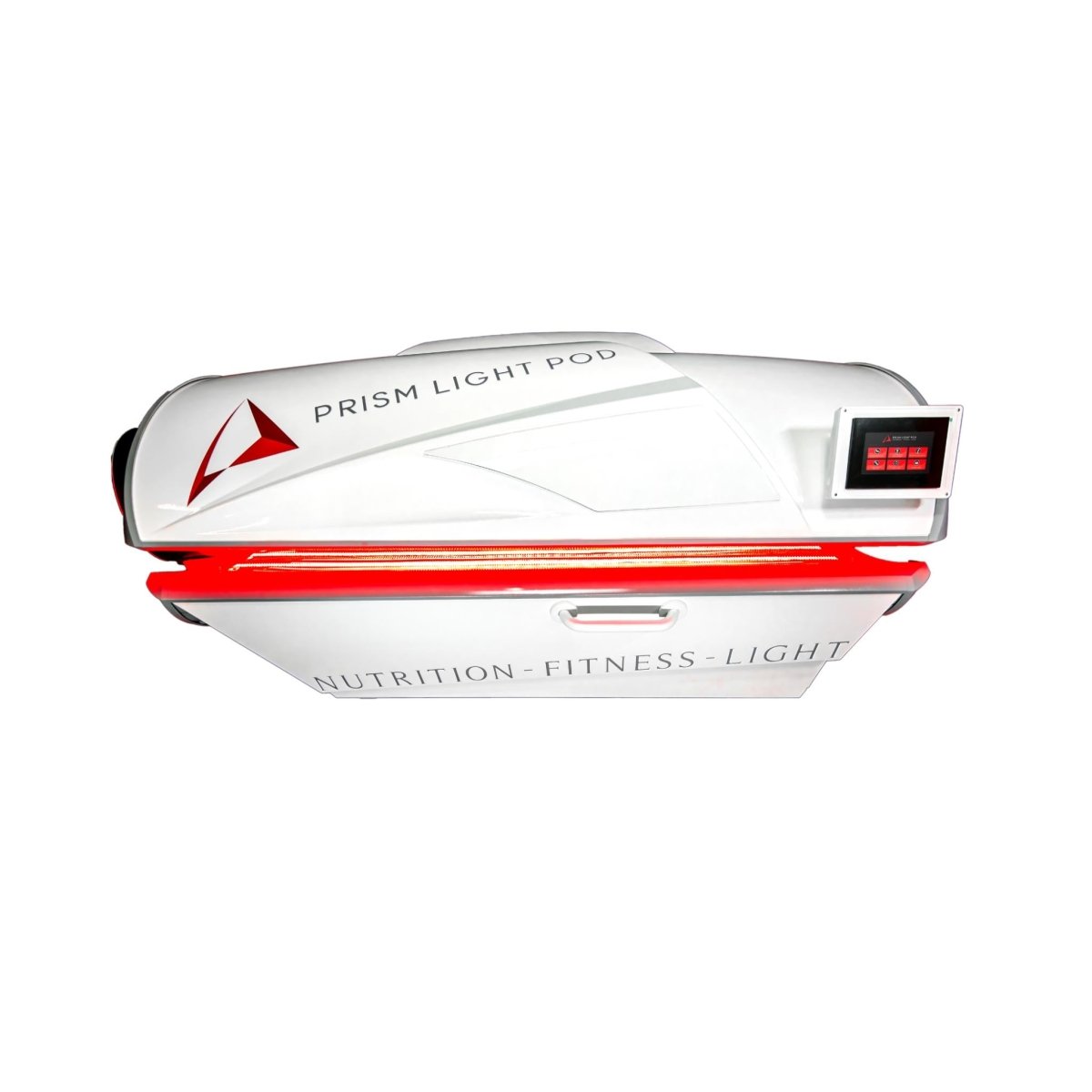 Prism Light Pod Gen4 closed system with red light panels for full-body red light therapy on white background