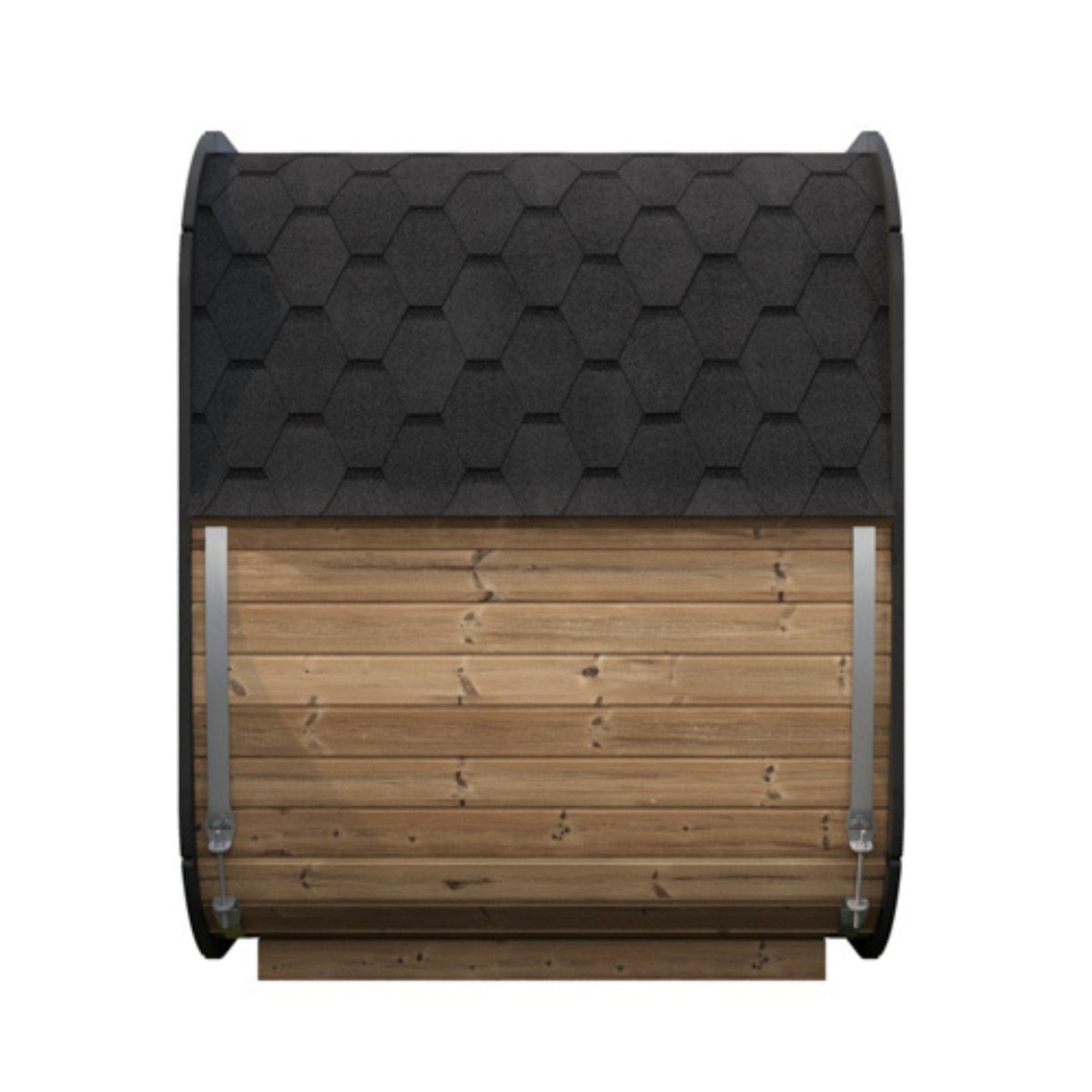 SaunaLife CL5G side view featuring dark roof shingles and smooth wood siding.