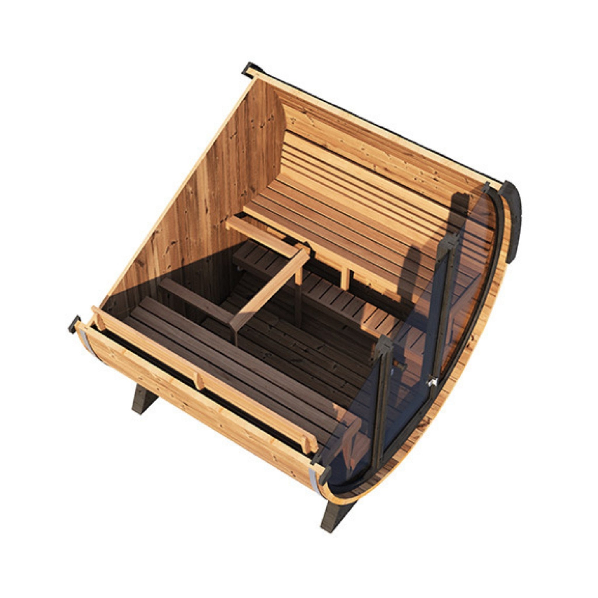 SaunaLife EE8G wood bench and angled backrest designed for sauna comfort and support.